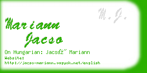 mariann jacso business card