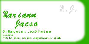 mariann jacso business card